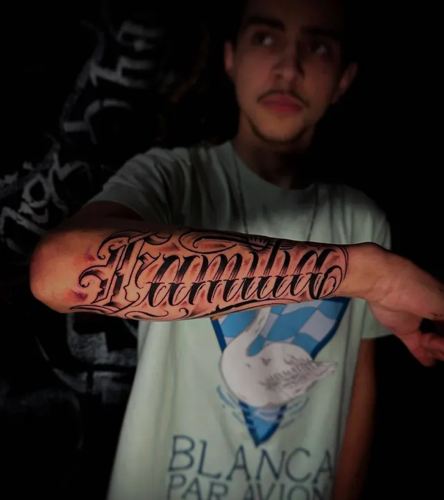 Letteringtattoo door Gerardo